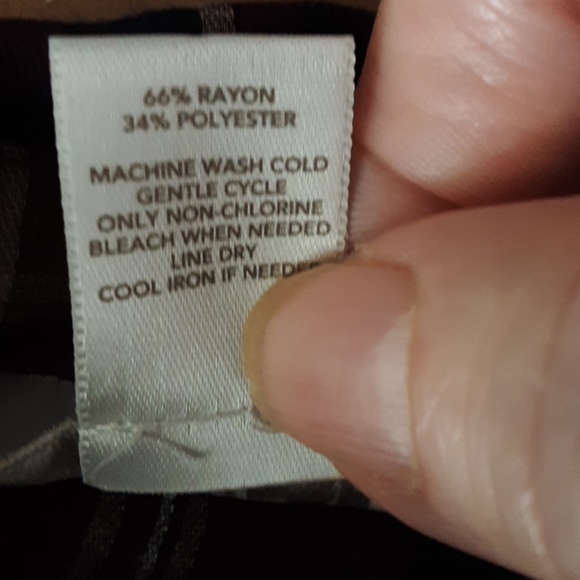 LOFT LS PLAID BLOUSE S - Picture 3 of 3